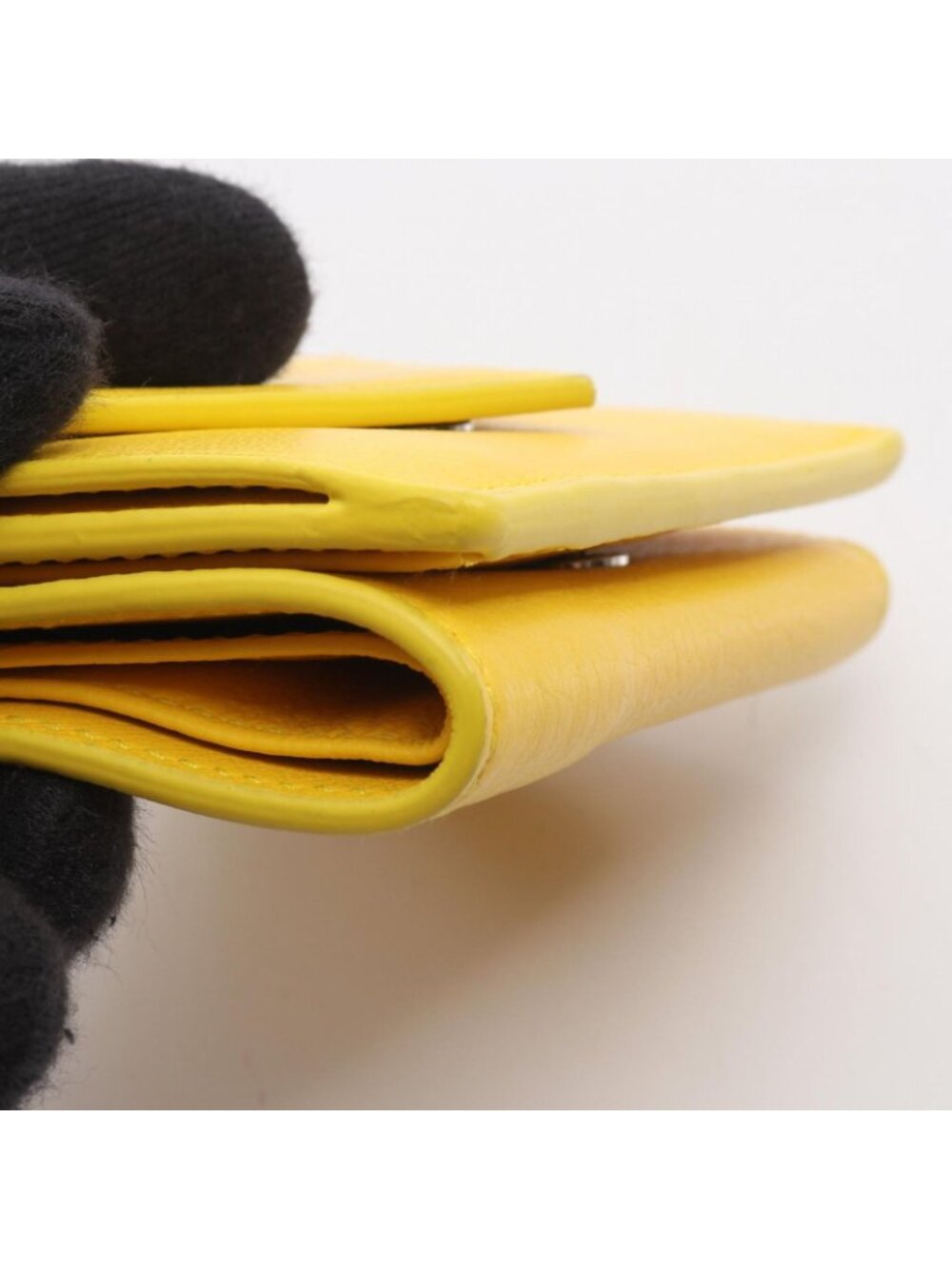 Balenciaga Trifold Wallet Paper Mini Yellow Leather Mini - Picture 8 of 8